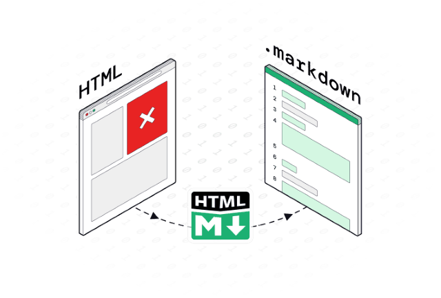 Web HTML converted to markdown output